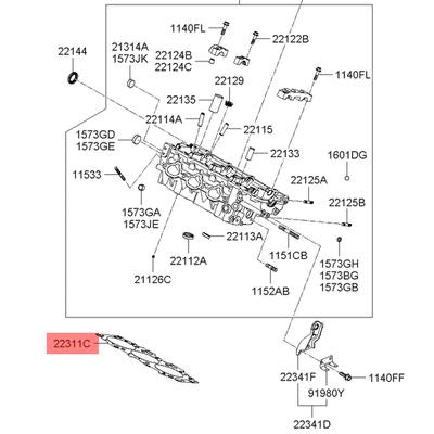 Hyundai/Kia 22311-3E050 Прокладка головки блока цилиндров