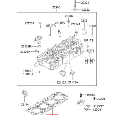 Hyundai/Kia 223114X700 Прокладка, головка цилиндра