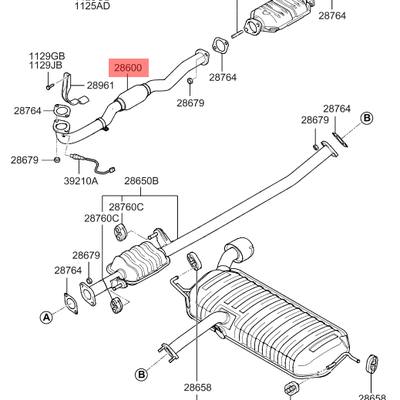 Hyundai/Kia 286102E100 Труба выхлопного газа