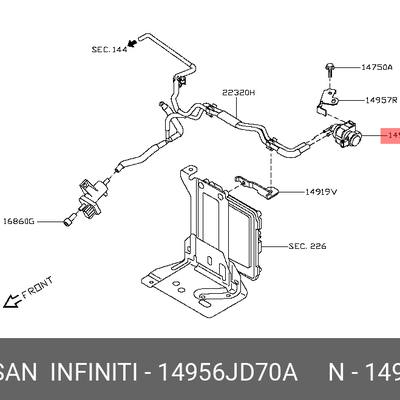 Nissan 14956-JD70A Преобразователь давления