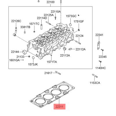 Hyundai/Kia 2231127400 Прокладка, головка цилиндра