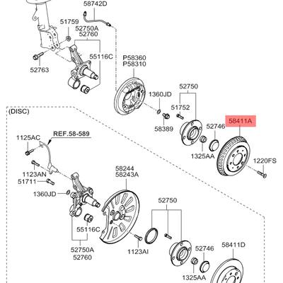 Hyundai/Kia 584112F000 Тормозной барабан 