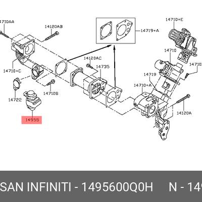 Nissan 14956-00Q0H Преобразователь давления, управление ОГ