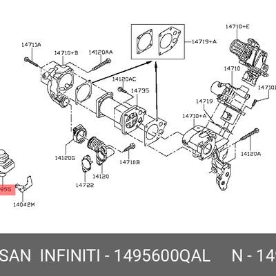 Nissan 14956-00QAL Преобразователь давления, управление ОГ