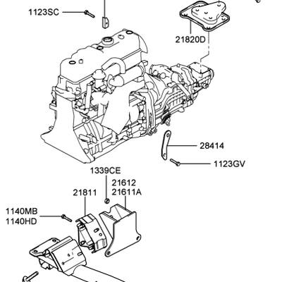 Hyundai/Kia 218354F000 Подушка кпп ( сайлентблок )