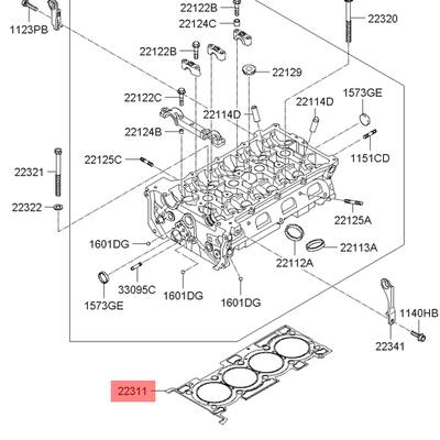 Hyundai/Kia 223112C000 Прокладка гбц
