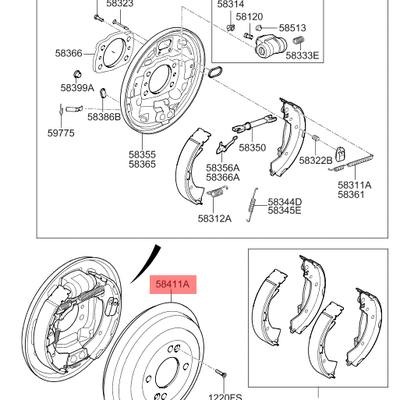 Hyundai/Kia 584111R000 Тормозной барабан