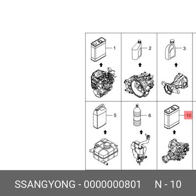Ssangyong 0000000801 Масло трансмиссионное синтетическое для раздатки Power Transfer Unit 1л