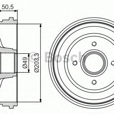 Bosch 0 986 477 205 Тормозной барабан