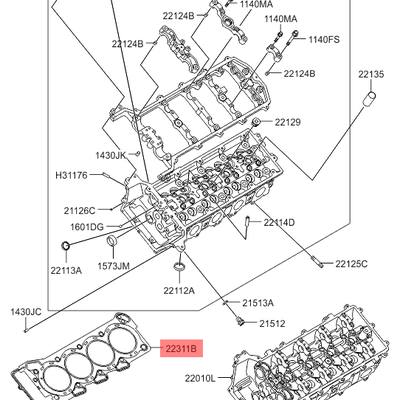 Hyundai/Kia 223113F400 Прокладка, головка цилиндра