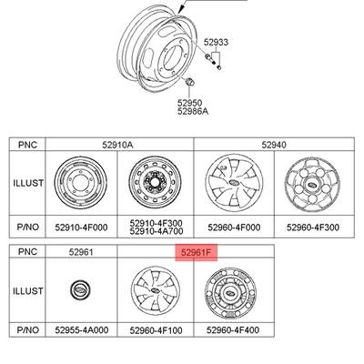 Hyundai/Kia 529604F130 Колпак колеса декоративный