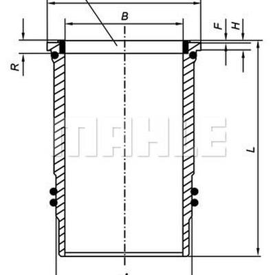Mahle 005 WN 09 00 Гильза цилиндра MERCEDES дв.OM457 d=128.00 MAHLE