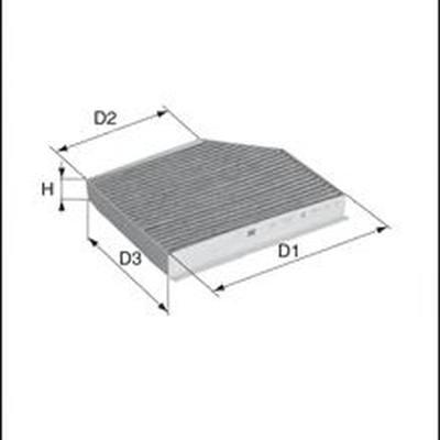 MECAFILTER EKR7335 Фильтр салона угольный