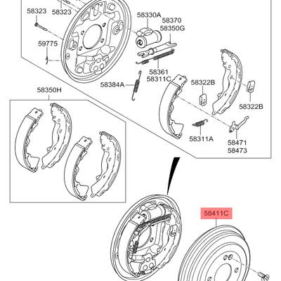 Hyundai/Kia 584113X000 Барабан тормозной 