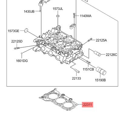 Hyundai/Kia 2231104020 Прокладка головки блока цилиндров