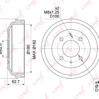 PARTS-MALL HCCA-058 Барабан тормозной | зад |