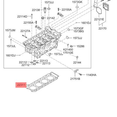 Hyundai/Kia 22311-48000 Прокладка головки блока цилиндров
