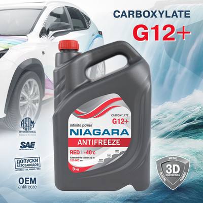 NIAGARA 001001001011 Антифриз g-12+ ниагара готовый (красный) 5 л.