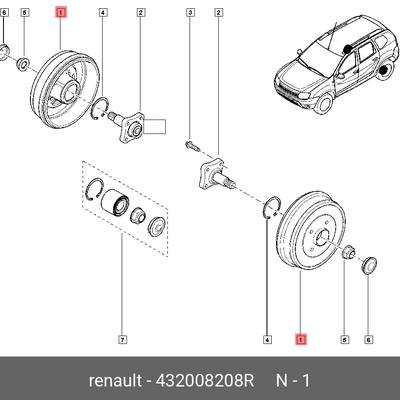 Renault 432008208R Барабан тормозной