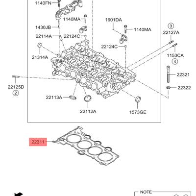 Hyundai/Kia 223112B610 Прокладка головки блока цилиндров