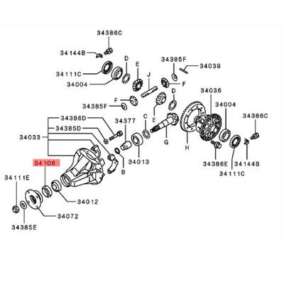 Mitsubishi 3501A745 Сальник заднего дифференциала
