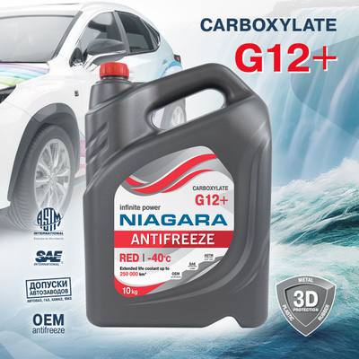 NIAGARA 001001-001012 Антифриз red g12+ красный -40c - 10 литров