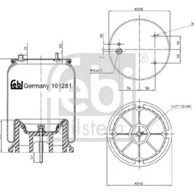 Febi 101281 Баллон пневматической рессоры