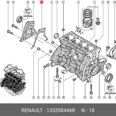 Renault 135208446R Уплотнитель блока цилиндров