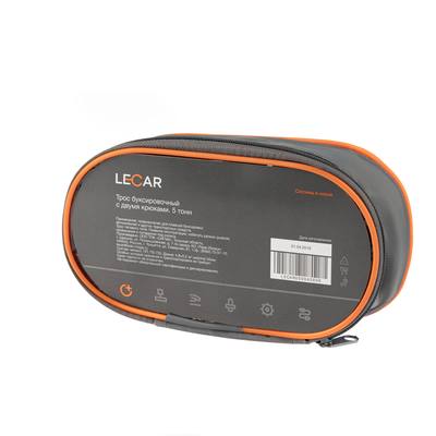 LECAR LECAR000040806 Трос буксировочный 5 тонн лента с 2 крюками 5 м фирм.упак LECAR
