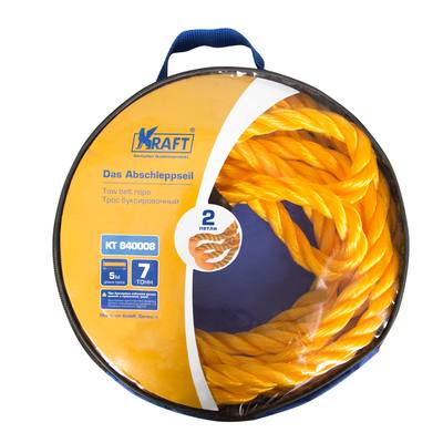 KRAFT KT 840008 Трос буксировочный канатный 7 тонн в сумке 5 м (полипропилен)