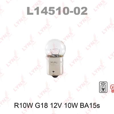 LYNXauto L14510-02 Снят с производства Лампа R10W G18 12V 10W BA15S
