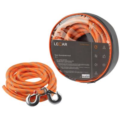 LECAR LECAR000110806 Трос буксировочный веревочный LECAR 5т., 2 крюка, сумка LECAR000110806