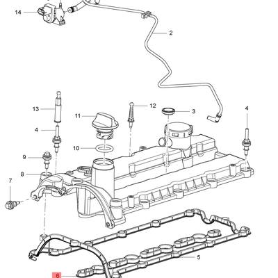 GM 12643582 Прокладка крышки коромысла двигателя
