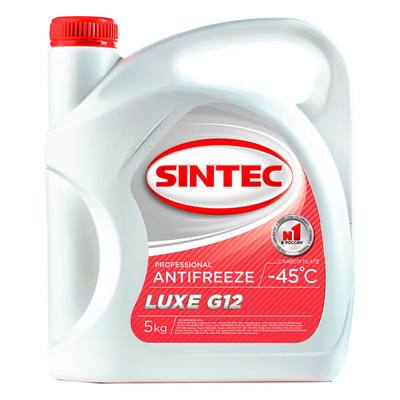 SINTEC 613503 Антифриз Sintec ANTIFREEZE LUX G12 готовый -45C красный 5 кг 613503