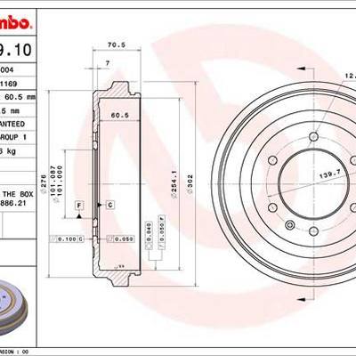 Brembo 14.D629.10 Барабан тормозной 