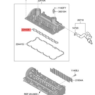 Hyundai/Kia 224422R000 Прокладка головки блока цилиндров