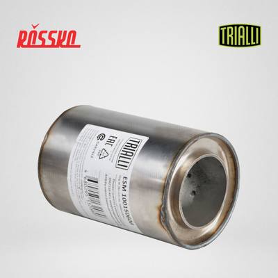 Trialli ESM 10015060d Пламегаситель универсальный 100x150-60 с перфорированным диффузором, нержавеющая, алюминизированная сталь