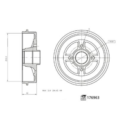 Febi 176963 Барабан тормозной