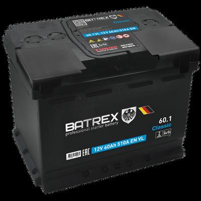 BATREX 4610082700284 Аккумулятор Classic 60 Ah, 510 A, 242 х 175 х 190 прям.