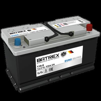 BATREX 4610082700499 Аккумулятор EUROSILVER 110 Ah, 930 A, 352 х 175 х 190 обр.