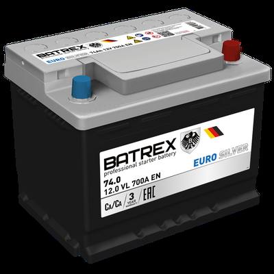 BATREX 4610082700536 Аккумулятор EUROSILVER 74 Ah, 700 A, 276 x 175 x 175 обр.