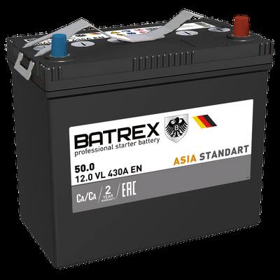 BATREX 4610082700604 Снят с производства Аккумулятор ASIA STANDART 50 Ah, 430 A, 236 х 128 х 221 обр.