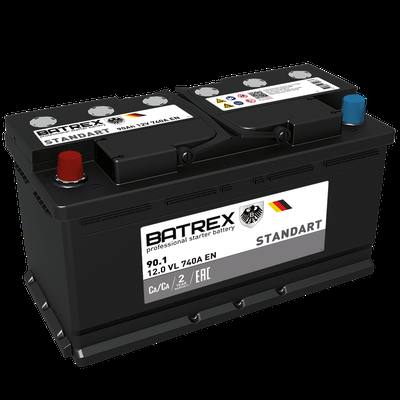 BATREX 4610082700673 Снят с производства Аккумулятор STANDART 90 Ah, 740 A, 352 х 175 х 190 прям.