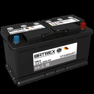 BATREX 4610082700710 Аккумулятор STANDART 100 Ah, 820 A, 352 x 175 x 190 обр.