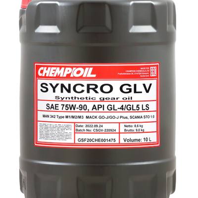 CHEMPIOIL CH8801-10-E 75W-90 Syncro GLV GL-4/GL-5 LS 10л (синт. транс. масло)