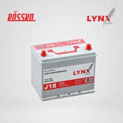 LYNXauto J18 Снят с производства Аккумулятор 78 Ah, 650 A, обратная, 261x175x220, JIS 95D26L