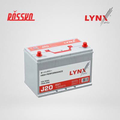 LYNXauto J20 Снят с производства Аккумулятор 90 Ah, 750 A, обратная, 306x173x225, JIS 105D31L