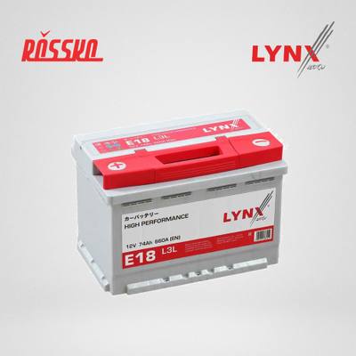 LYNXauto E18 Снят с производства Аккумулятор 74 Ah, 660 A, прямая, 278x175x190
