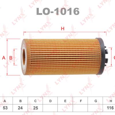 LYNXauto LO-1016 Фильтр масляный (картридж)
