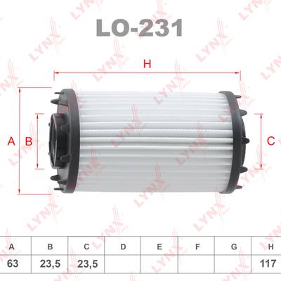 LYNXauto LO-231 Фильтр масляный (картридж)